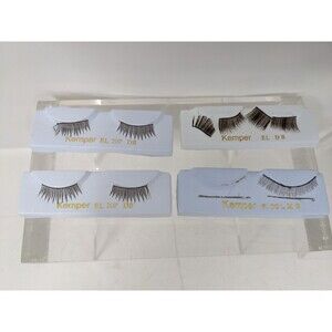 Kemper Doll Eye Lashes, Brown, Set of 4, Vintage, Incomplete